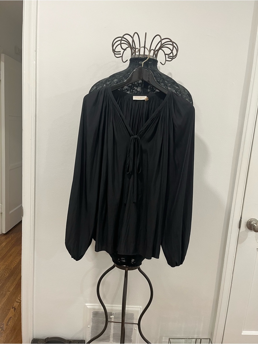 Ramy Brook black peasant blouse XS